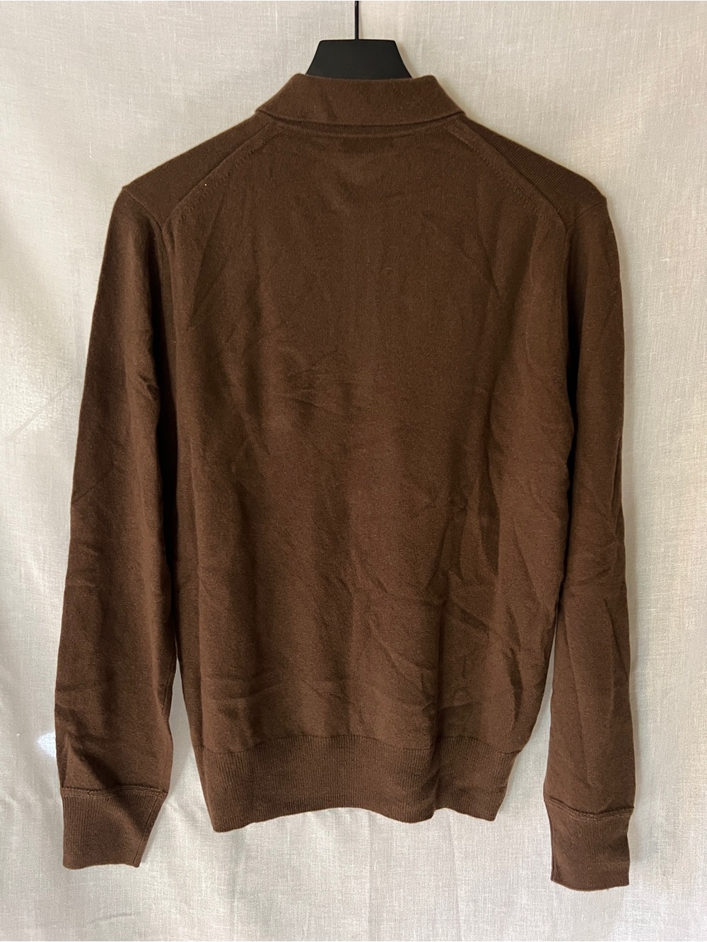 Buck Mason 100% Cashmere Sweater Polo Brown Long Sleeve Men’s Medium - Picture 6 of 8